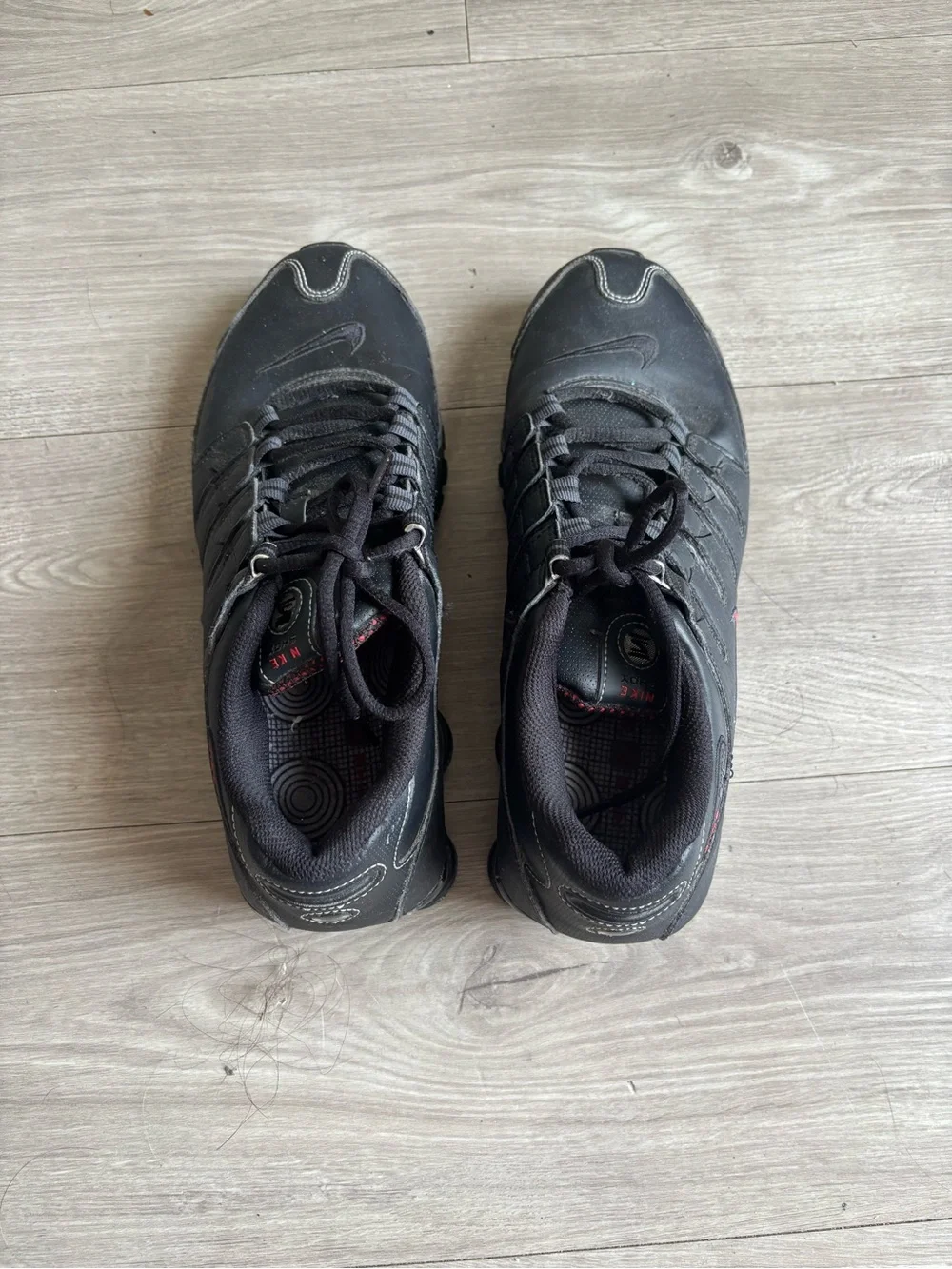 Nike Black with Red Swoosh Shox Men's Athletic Sneakers